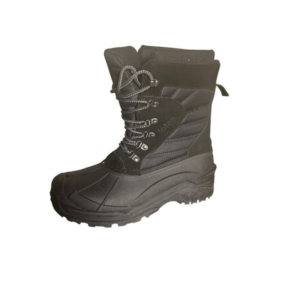 Totes Mens 11 MED Black Winter Snow Boots Cold Weather Outdoor Water Resistant‎ - Picture 7 of 9
